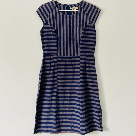 Mata Traders Fair Trade Stripe Sheath Dress Size M Left - Picture 3 of 8